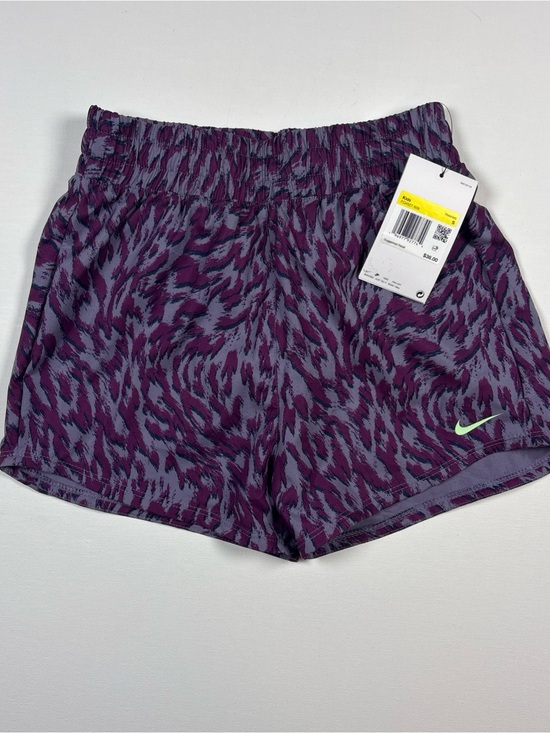 Nike Other - Nike Women’s Purple Patterned Athletic Shorts with Lime Swoosh